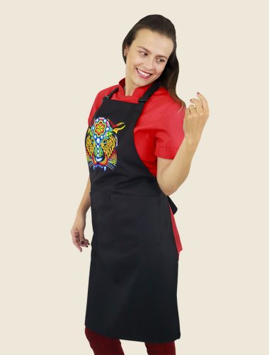 Mandil Peto Huichol Negro Dama