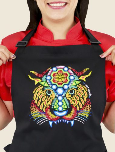 Mandil Peto Huichol Negro Dama