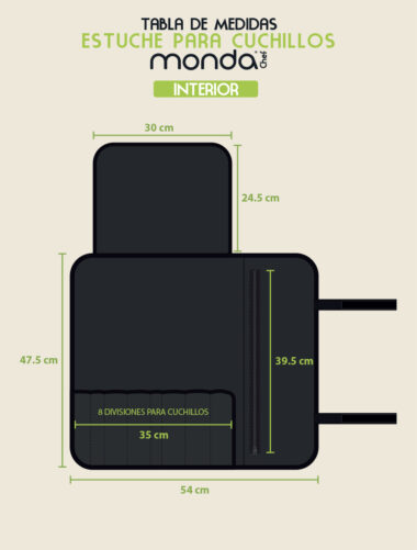 Estuche para cuchillos Poliéster Negro