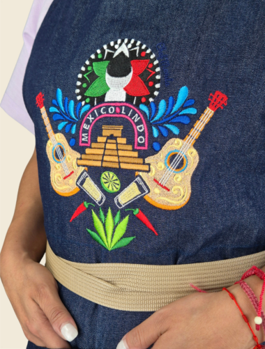 Mandil Peto México Lindo Pirámide Dama